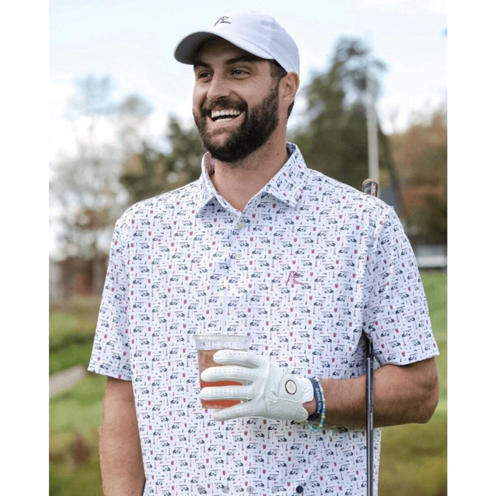 Rhoback The Bev Cart Short Sleeve Polo Shirt XXL Golf Performance Preppy